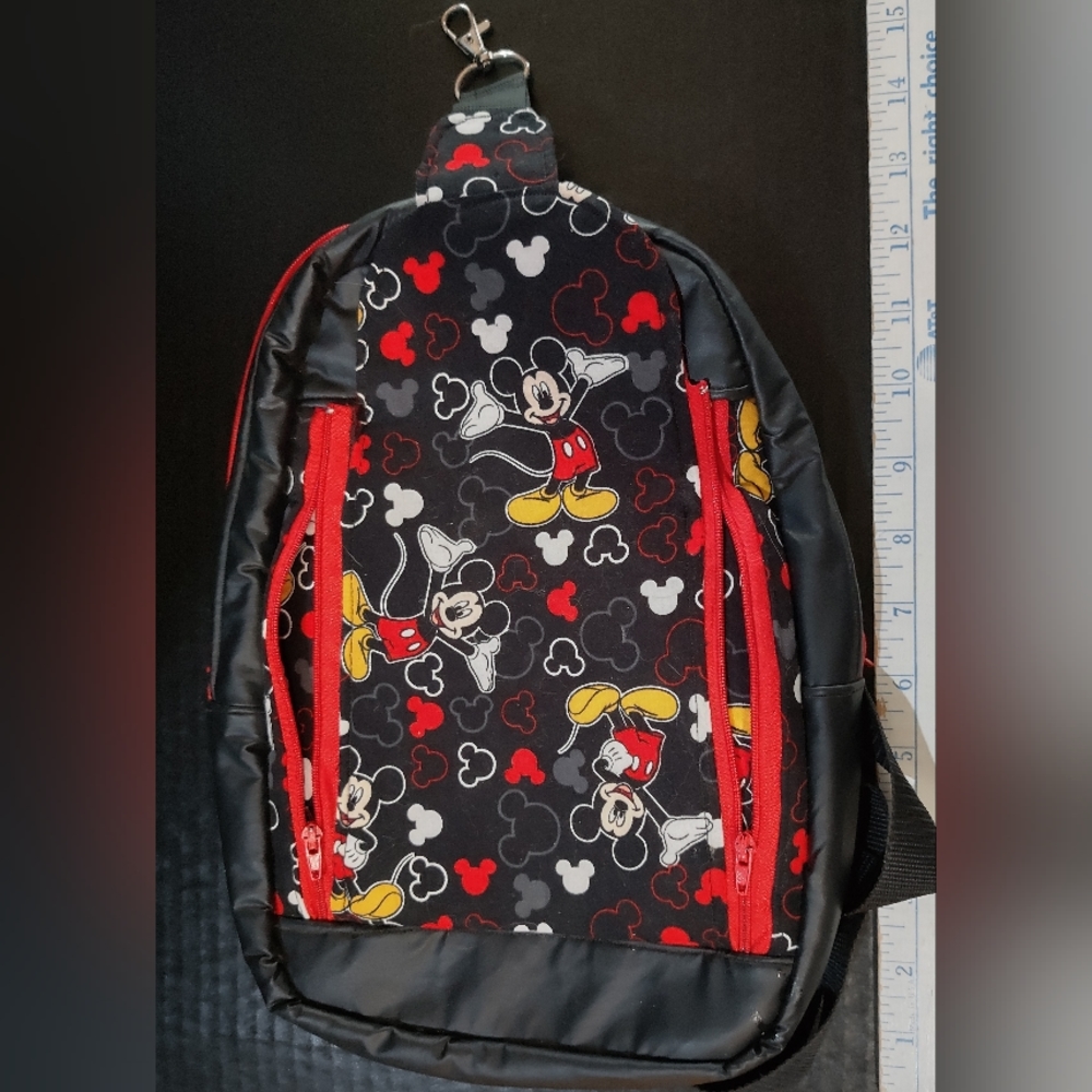 Mickey Mouse Sling Bag Backpack Adjustable Single Strap Disneyland Knapsack (t3)